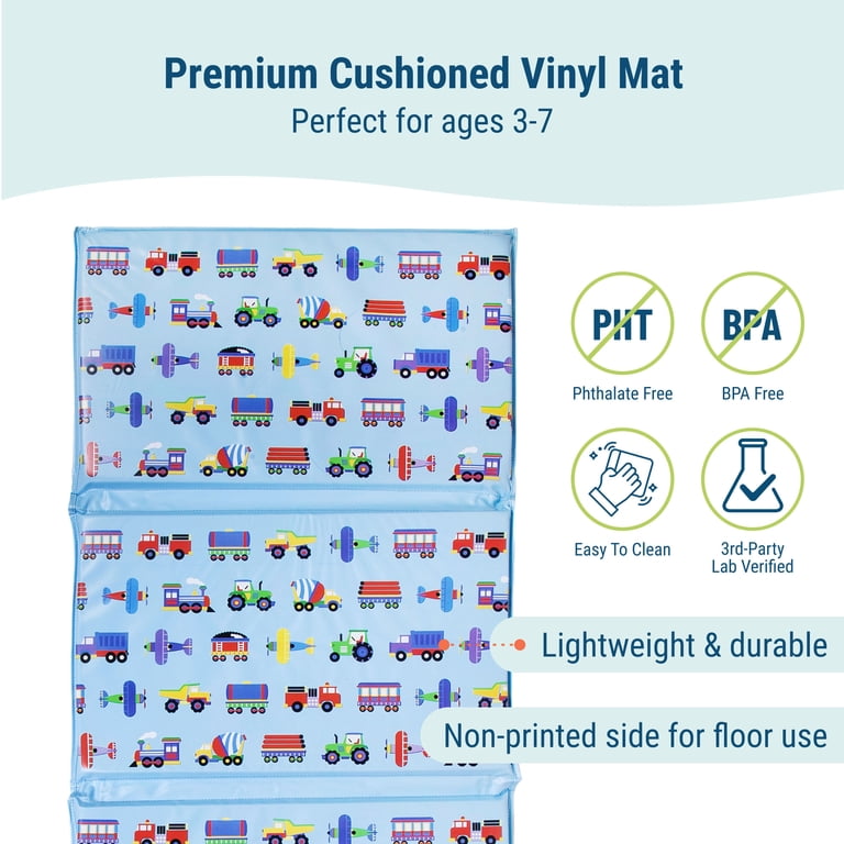 Wildkin Trains Planes & Trucks Plush Throw Blanket - 40"x60" Ultra Soft Blue Blanket For Toddlers & Kids | Lightweight & Machine Washable