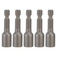 thumbnail image 4 of Hex  Bit, Corrosion Resistance Power Nut Driver Tapping 1/4in Shank M8x48mm With Storage Box For Impact Drill For Screwdriver For Electric Drills Grey, 4 of 8