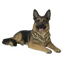 Hi-Line Gift 12” Animal Lying German Shepherd Garden Statue, Decorative