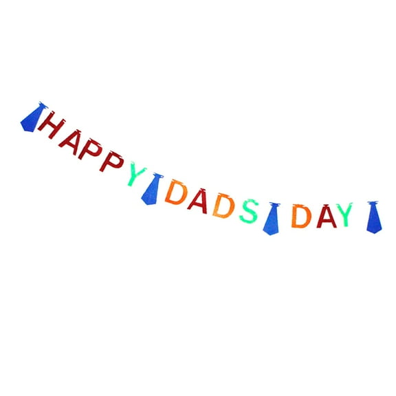FESTFENDS 1Set Father Day Decor Banner Assorted Color Felt Flag Bunting For Indoor Decoration
