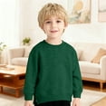 thumbnail image 5 of Likimi Children Boys Girls Pullover Long Sleeve Crew Neck Solid Color Loose Sweatshirt Soft Warm Casual Autumn Winter Tops Size 3-4 Years Green, 5 of 7