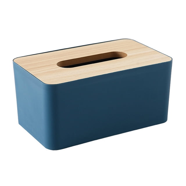 Caja de pañuelos multifunción, dispensador rectangular de pañuelos faciales para comedor, cocina, tocador de dormitorio y decoración del hogar, azul