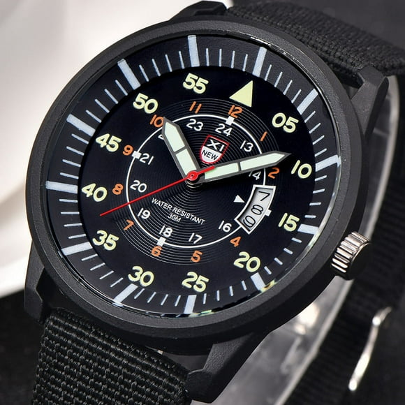 TopLLC Men's Quartz Watch Military Mens Quartz Watch Black Dial Date Luxury Sport Wrist Watch the watch