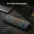 thumbnail image 2 of MageGee LIGHT87 Wireless Creamy Keyboard, Gasket Structure, RGB Backlit, 2.4G/USB-C/BT5.0 Hot Swappable Mechanical Gaming Keyboard for Win/Mac/PC, 8000mAh Battery, Side Printed PBT Keycaps, Black, 2 of 8
