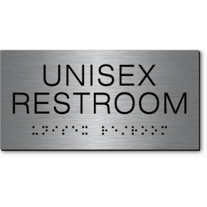 

UNISEX RESTROOM Sign-Steel / Black (3 Units)