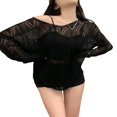 thumbnail image 2 of Women Punk Gothic Oversized Sweaters Spring Winter Hollow Out Tops Grunge Clothes y2k Knitted Pullovers, 2 of 6