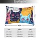 thumbnail image 2 of Fotbe Colorful Cats Pattern Art Funda de Almohada Decorativa Estilo Occidental, Lujo en Algodón, Fundas para Almohadas King, Cojín Estampado para Decoración del Hogar-20"x30", 2 of 6