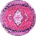 thumbnail image 1 of Ahgly Company Indoor Round Medallion Pink Traditional Area Rugs, 3' Round, 1 of 4