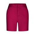 thumbnail image 4 of zbxnLI Shorts Bermuda pour Femmes Été Décontracté Taille Haute Jambe Droite Randonnée Voyage avec Poches, 4 of 7