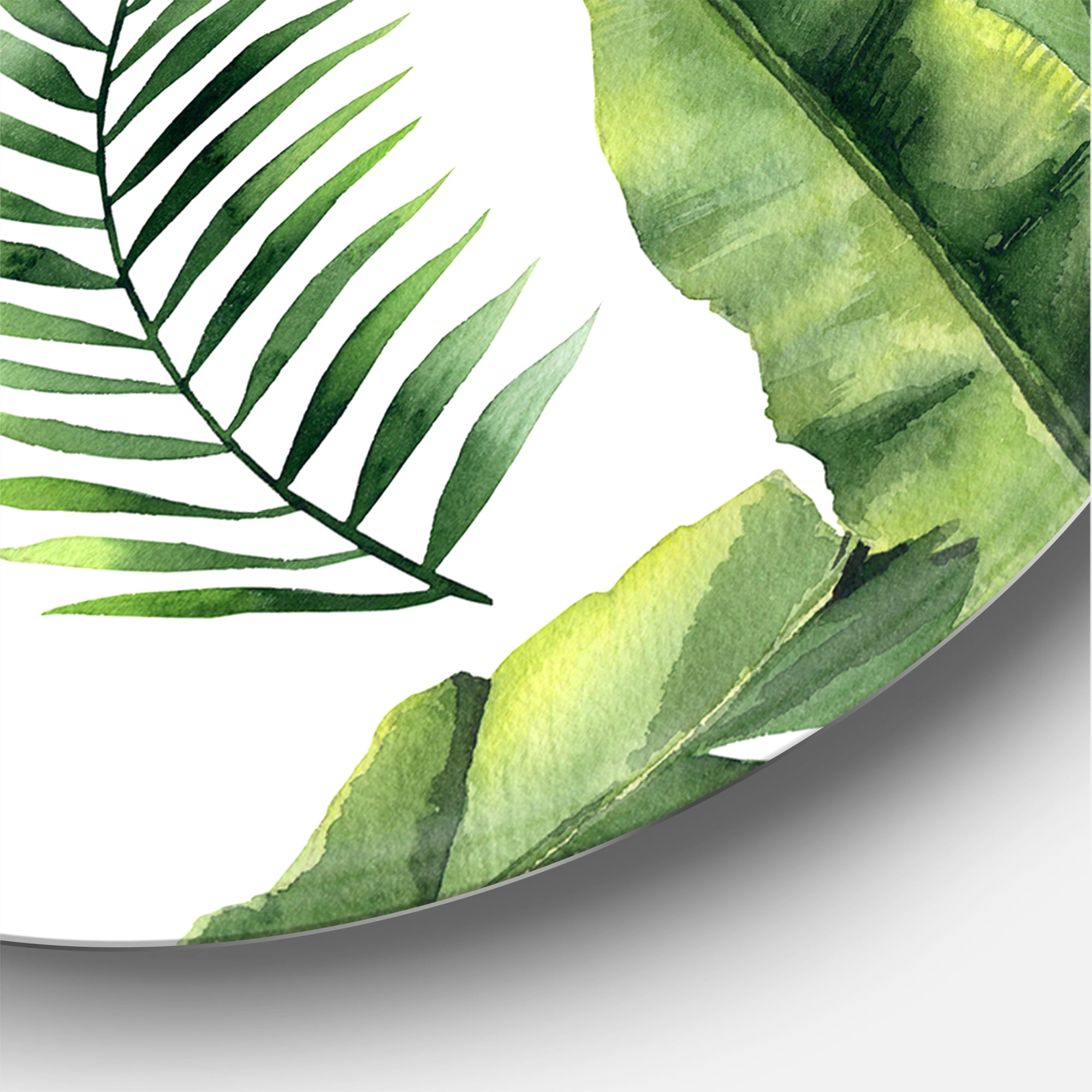 Designart 'Close Up Of Tropical Leaf Of Monstera V' Farmhouse Circle Metal Wall Art 23x23 - Disc of 23