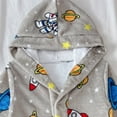thumbnail image 4 of WAYUTE Boys Flannel Hooded Rocket Astronaut Print Soft Fuzzy Bathrobe for Kids Warm Sleepwear Robe for Toddler Kids Casual Holiday, 4 of 6