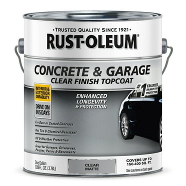 Clear, Rust-Oleum Matte Concrete and Garage Floor Topcoat Paint- Gallon, 2 Pack