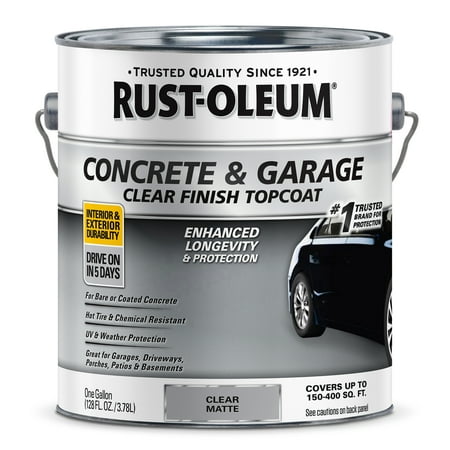 2 Pack, Clear, Rust-Oleum Matte Concrete and Garage Floor Topcoat Paint- Gallon
