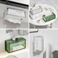 thumbnail image 4 of Transparent Vertical Stripe Tissue Box Holder Tissue Box Set, Living Room Bedroom Bathroom Household Tissue Box (White,M), 4 of 5