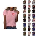 thumbnail image 1 of T-shirts de la Saint-Valentin pour Femmes 2026 à Manches Courtes Col Rond avec Cœur Graphique, 1 of 4