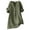 Army Green, variant on ZHENHONG Women V Neck Button Up Linen Shirts Elbow Length Sleeve Solid Color Summer Tops Loose Fit Dressy Casual Blouses