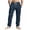 O-096 Navy, variant on Khaki Mens Loose Fit Pants for Man Faux Linen Workout Gym Brunch Jogger Ruched Striped Paperbag Straight Leg Long Leg Summer Fall Pants 2026 Clothing S