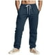 thumbnail image 2 of Pantalones largos de rayón para hombre, informales, a la moda, transpirables, con cordón ajustable, cintura ajustada, para ejercicio, 2 of 9