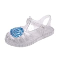 thumbnail image 4 of Viluyesy Girls Jelly Sandals Summer Closed Toe Adjustable Strap Glitter Shell Water Beach Shoes for Kids Blue Size 12.5 Little Kids, 4 of 9