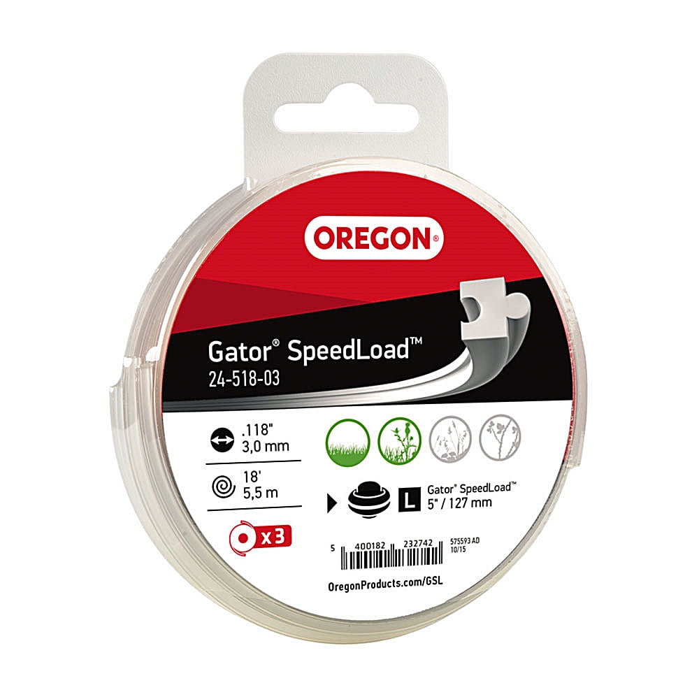 Oregon 24-595-10 .095 Trimmer Line for 24-500 Gator SpeedLoad Heads Pack of 10 