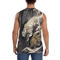 thumbnail image 4 of Fotbe Men's Graceful Snow Leopard Print Men's Sleeveless Muscle Tank Tops Casual T-Shirts for Gym Workout Beach-Large, 4 of 8