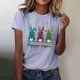 thumbnail image 5 of Easter Day Shirts Womens Short Sleeve Crewneck Tops Bunny Floral Eggs Printed Cute Graphic Tee Basic Tshirts (XL, Gray 01), 5 of 5