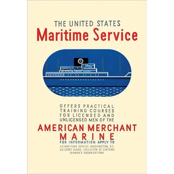 The United States Maritime Service- Fine Art Canvas Print (20" x 30")