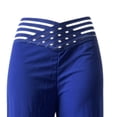 thumbnail image 4 of CHGBMOK Women Plus Size Wide Leg Pants Crisscross Hollow Waistband High Waist Straight Leg Trouser with Pockets Flare Bell Leg, 4 of 5