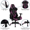 thumbnail image 5 of Flash Furniture X20 Gaming Chair Racing Office Ergonomic Computer PC Adjustable Swivel Chair with Fully Reclining Back in Purple LeatherSoft, 5 of 7
