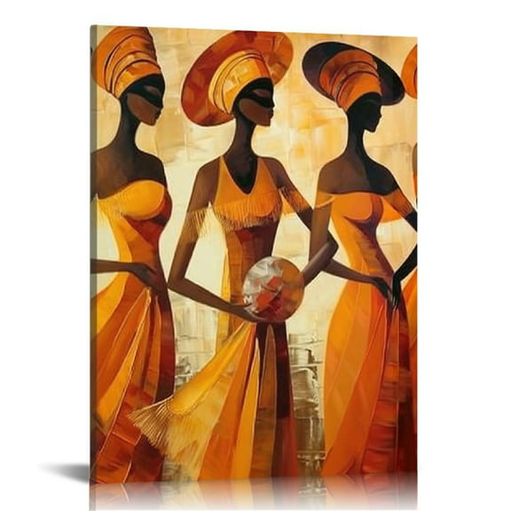 Shiartex Abstract African American Wall Art for Living Room Black Art Pictures Black Women Wall Decor African Tribe Painting Artwrok for Bedroom Home Decor,Framed 16x20 in/12x16 in