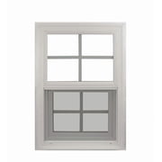 Double Pane Windows 24" x 27" White Vinyl Vertical Window with Grids, Argon Filled, Low-E Glass, Florida Approved