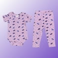 thumbnail image 4 of Spaceships - Baby Girl 2-Piece Clothing Set | Onesie Bodysuit or T-shirt with matching Leggings | Short Sleeve | Cotton | Baby Shower Gift | 0-36 months, 4 of 5