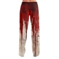 thumbnail image 6 of Trgacdwlo Womens Halloween Pj Pants Cute Pumpkin Graphics Wide Leg Sleeping Pants Women Drawstring Fall Winter Women's Pajama Bottoms, 6 of 6