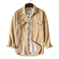 thumbnail image 3 of Besolor Mens Spring Fall Corduroy Shirt Jacket Casual Lapel Button down Long Sleeve Plus Size Blouse Tops with Pockets, 3 of 4