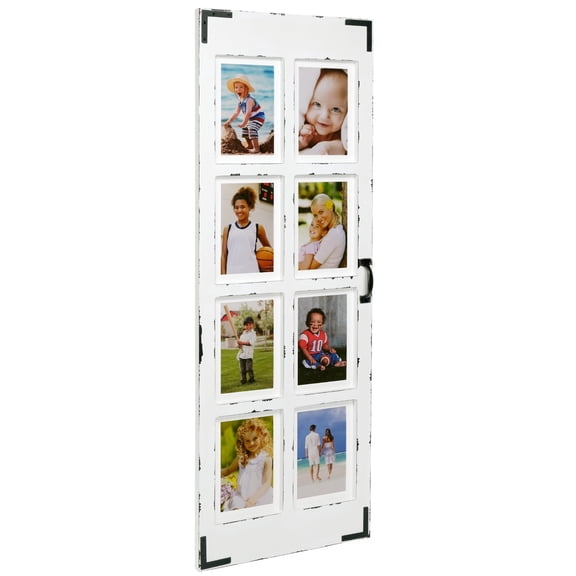 Excello Global Products EGP-HD-0443 Collage Picture Frames Hold Eight 4"x6" or 5"x7" Photos, Picture Frames Collage Family, Wooden Picture Frames for Farmhouse, Beach House, White