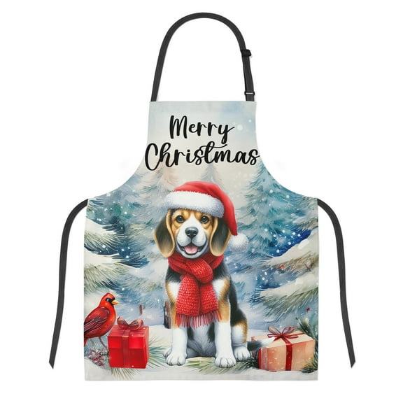 Merry Christmas Beagle Enjoys Woofmas Winter Xmas Holiday Apron Beagles Dog Lover Gifts Idea for Cooking Grilling Baking Painting Gardening - 02022