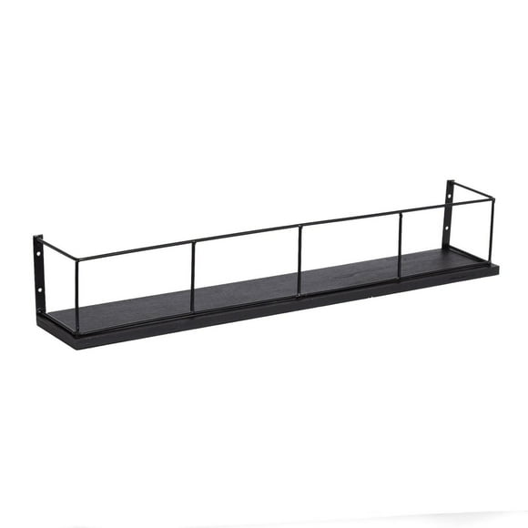 Hometrends 23in Benbrook Wood and Metal Floating Wall Shelf Black
