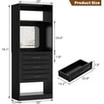 thumbnail image 5 of Homieasy 25" Freestanding Closet System with 3 Drawers & Mirror, Walk-in Wardrobe Closet with Open Storage Shelves, Sturdy Wood Heavy Duty Closet Tower for Small Space, 25"W x 15.7"D x 79.7H, Black, 5 of 11