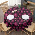 thumbnail image 3 of Pioneer Flower Floral Print Pattern Round Tablecloth 60"x60",Wrinkle Wipeable Table Cloth for Kitchen Dining Room Picnic Patio Party, 3 of 6