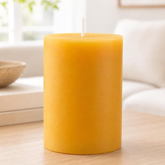 1 Pack Pure Beeswax Pillar Candle, 2x3 Inch, 20-Hour | Non- Unscented Dripless for Decor, Prayer, Relaxation, Christmas