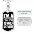thumbnail image 2 of Big Time Hunter Acier Inoxydable Ou 18k or Premium Pivotant Chien Tag Porte-Clés, 2 of 8