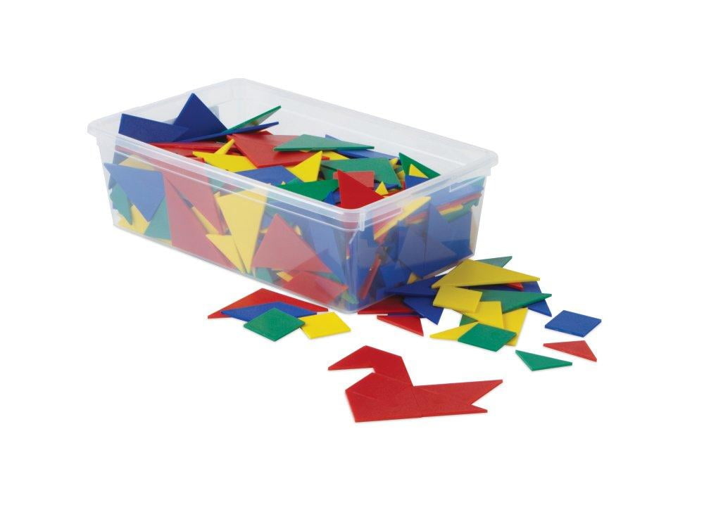 Pack of 32 hand2mind Plastic Tangrams Manipulative Set for Math Puzzles 
