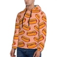 thumbnail image 3 of Lsque Cartoon Hot Dog Pattern Casual Men's Hoodie,Hooded Sweatshirt with Kangaroo Pocket,Pullover Hoodie-Medium, 3 of 7
