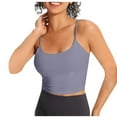 thumbnail image 3 of ZUBKTE Top for Women Round Neck Solid Cami Tank Top with Removable Padded Bra Casual Basic Layering Top, 3 of 6