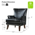 thumbnail image 4 of Vegan Leather Black Accent Chair Modern Upholstered Lounge Armchair Home Living Room, 4 of 7
