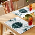 thumbnail image 4 of Ink Green Mountain Placemats Set of 12 Watercolor Ombre Landscape Place Mats Indoor Wipeable Table Mats Washable Cloth Dining Table Placemats for Kitchen Holiday Party Home Decor 13x19 Inch, 4 of 9