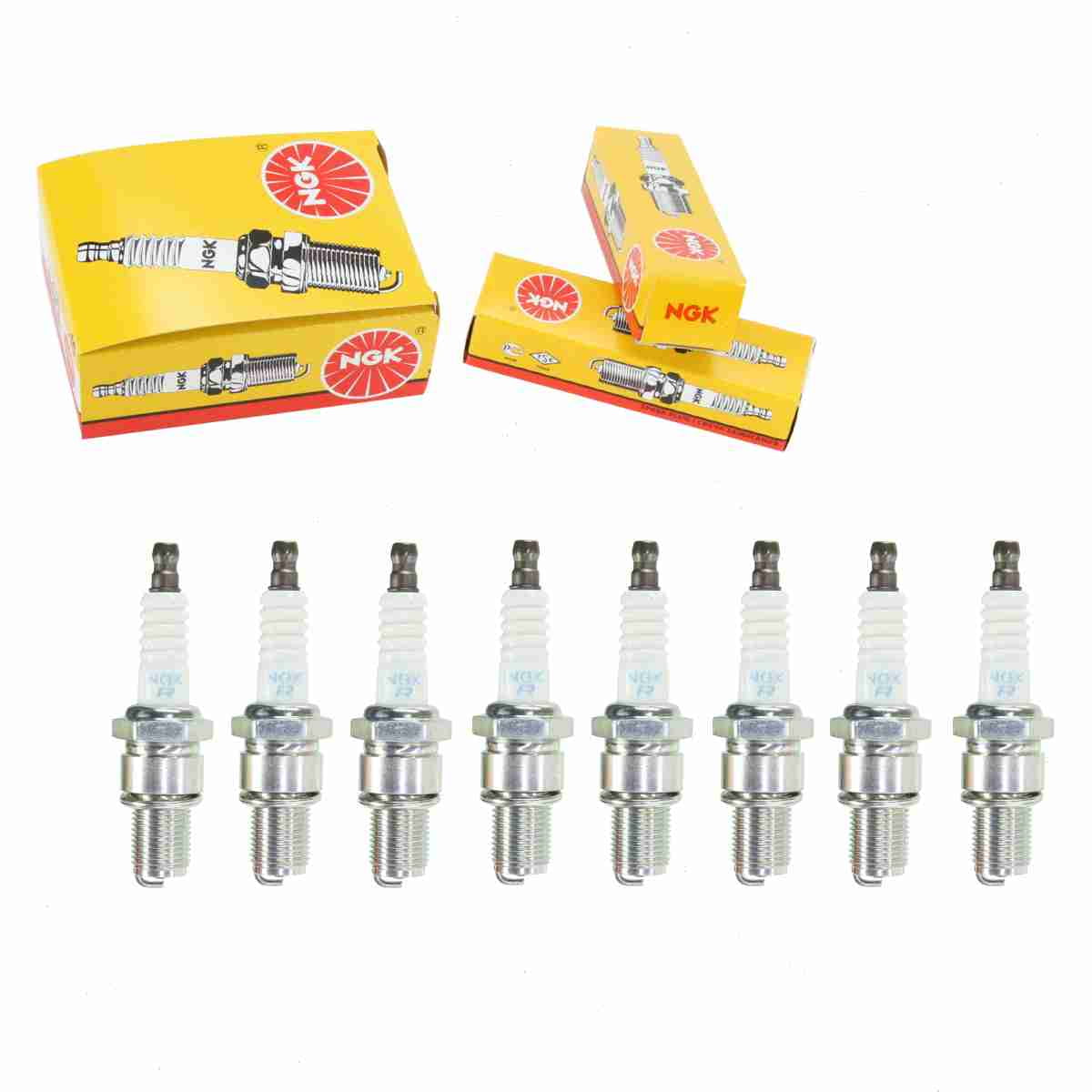 8 pc NGK 3961 Standard Spark Plugs for 818 E3.31 F8RC RN2C Ignition Wire Secondary