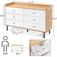 thumbnail image 2 of Dresser for Bedroom with 6 Drawers and Metal Handle,Sturdy Frame Modern Bedroom Furniture, Chest of Drawers, White Dressers with Drawers for Closet Hallway, Living Room, Entryway, 2 of 9