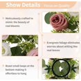 thumbnail image 5 of Artificial Flowers Candle Rings - 6 Pcs 14 inch Diam Large White Fake Roses Wreath Wedding Centerpieces for Tables Spring Summer Wreath for Front Door Weddings Party Ceremony Bouquet Decor, 5 of 11