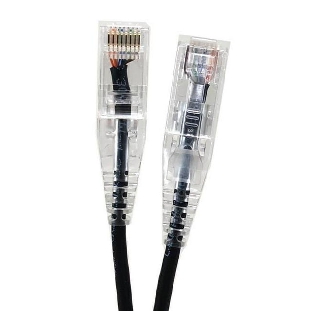 Micro Connectors E08-050B-SLIM5 50 Pieds Ultra Mince 28AWG Cat6 UTP RJ45 Patch Cables&44; Noir - Pack de 5